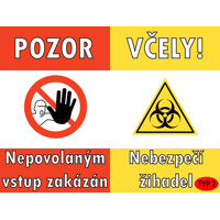 POZOR VČELY - cedule