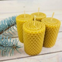 Sada svíček z včelího vosku na adventní věnec přírodní 7x4 cm