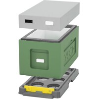 Český úl 6rámkový, s polodrážkou, lakovaný (ŠEDO-SVĚTLE ZELENÝ), 39x24