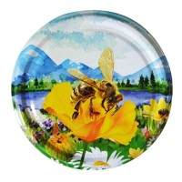 Víčko na sklenici na med se závitem alpská louka